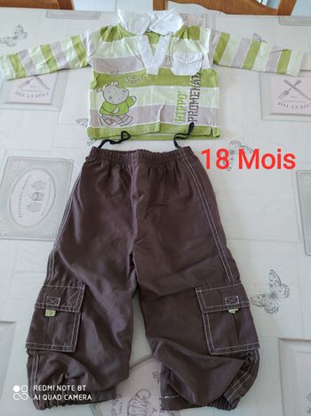 Ensemble t -shirt manches longues et pantalon 18 mois
