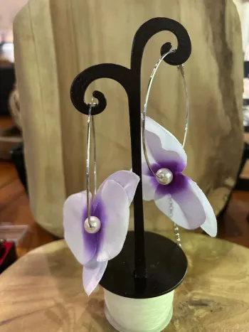 Boucle d’oreilles orchidées