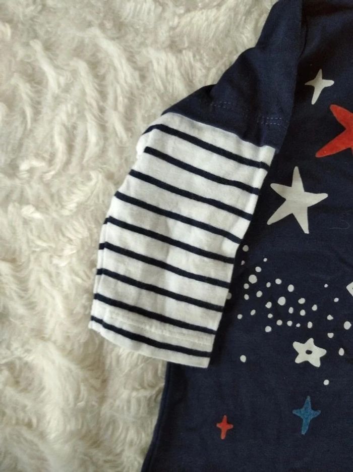 Tee shirt chemise manches longues Garçon 6 mois Espace Planète Satellite étoiles Orchestra - photo numéro 3