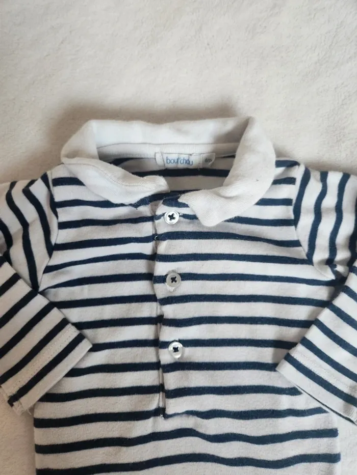 Mignon body marinière col Claudine bébé fille 6 mois manches longues automne hiver Bout'chou - photo numéro 2
