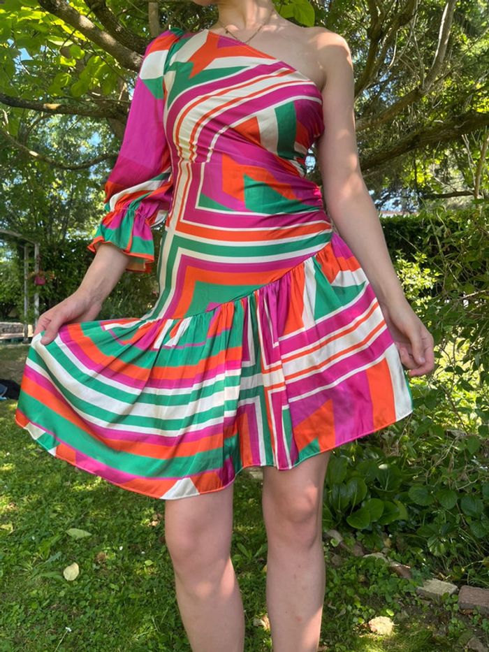 Robe rétro asymétrique bohème champêtre y2k 2000yer