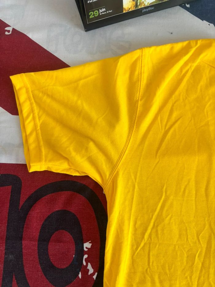 T-shirt Rework taille L jaune moutarde motif carte «as de pique» - photo numéro 4