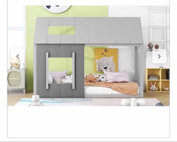 Lit cabane gris - photo numéro 5