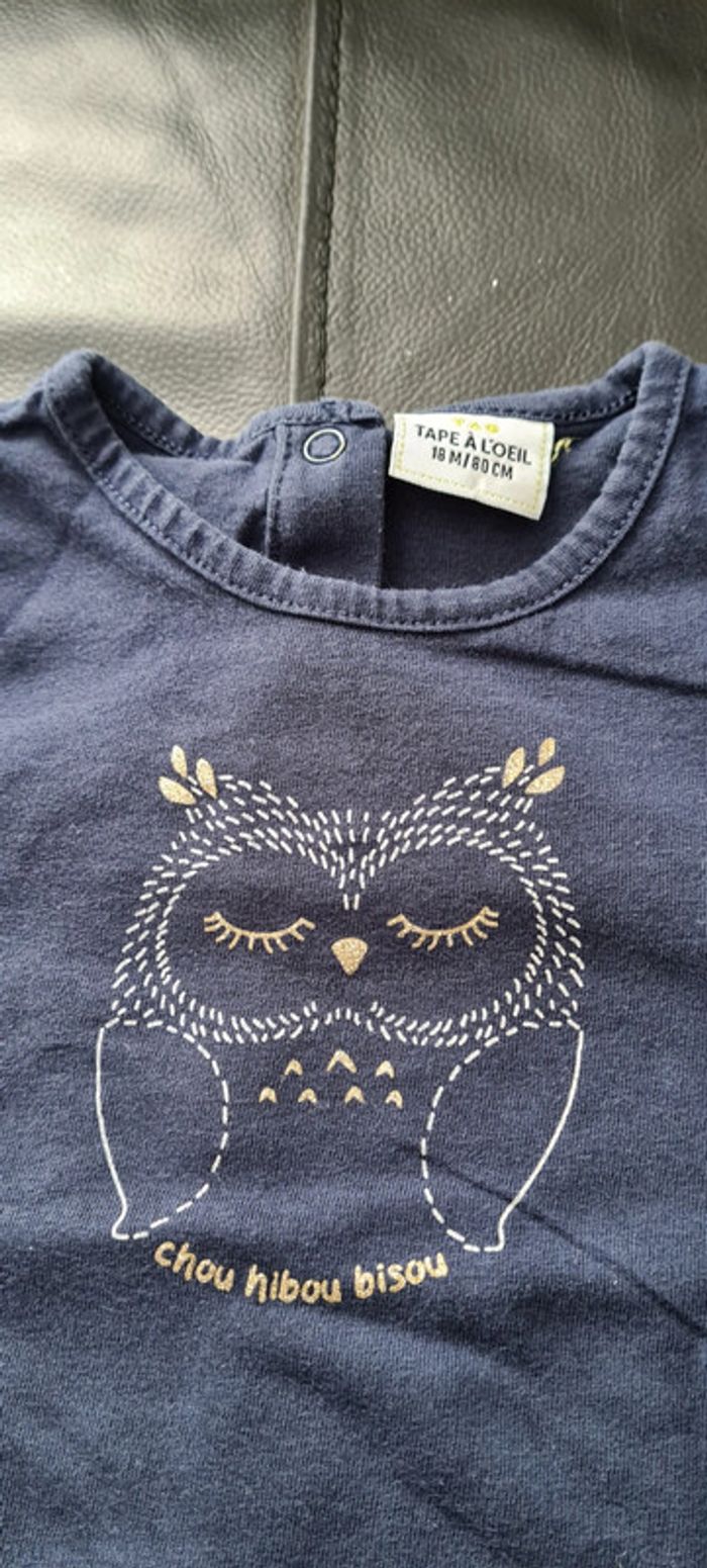 T-shirt TAO 18 mois hibou - photo numéro 2