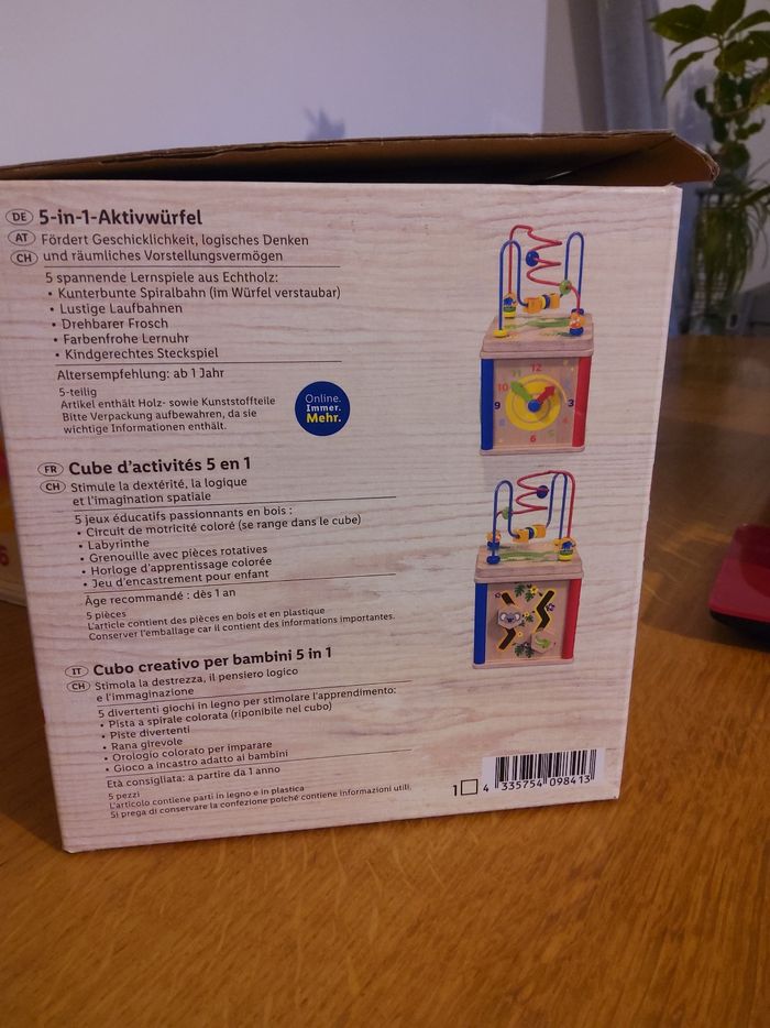 Cube d'activités 5 en 1 en bois - photo numéro 4