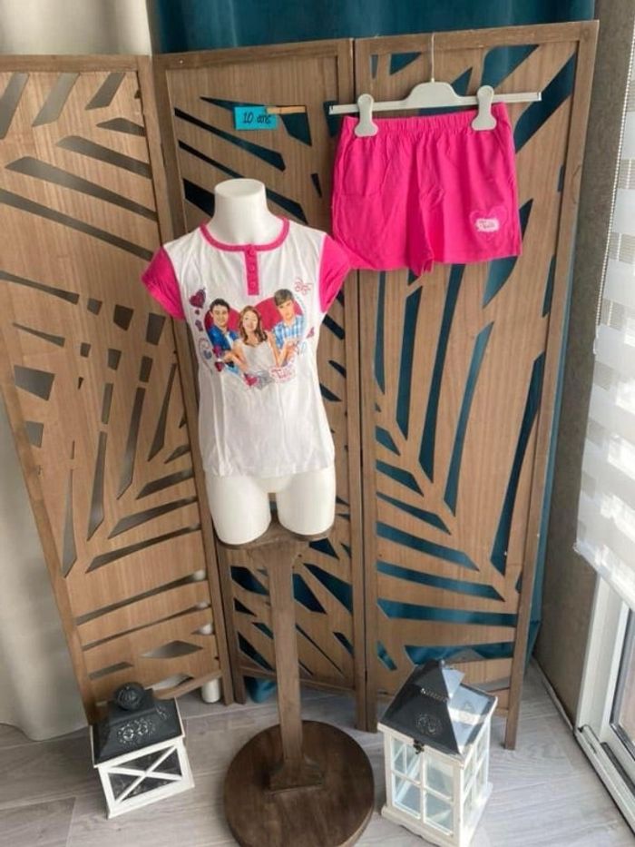 Pyjama short  fille 10 ans Disney Violette