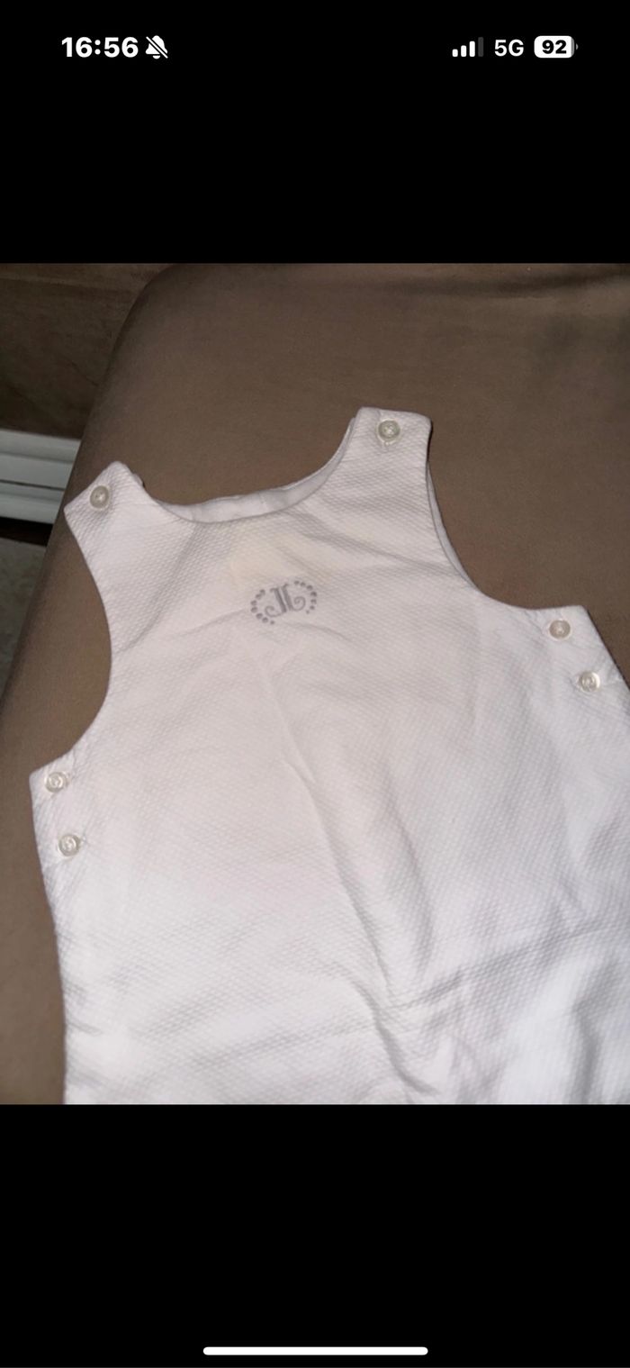 Combinaison mixte jacadi 6 mois blanche comme neuve - photo numéro 2