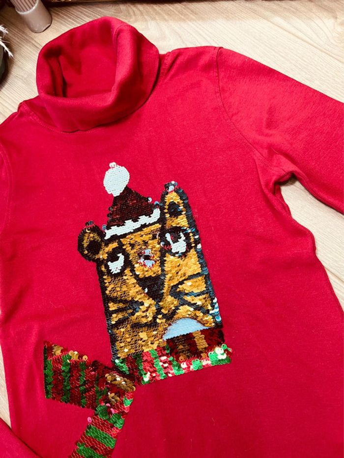 Taille 10 ans sous pull de noël garçon DPAM rouge 💙 - photo numéro 3