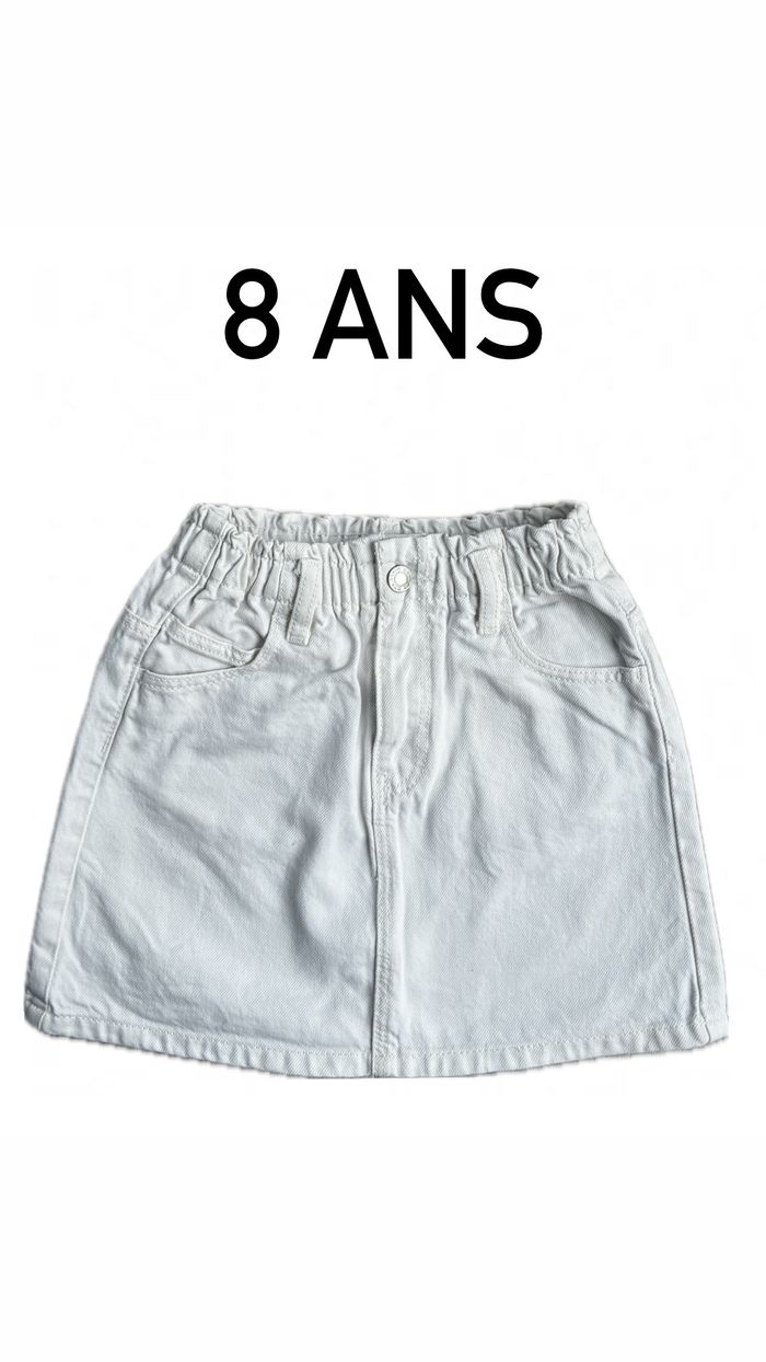 Jupe en jean blanche mango fille 8 ans - photo numéro 1