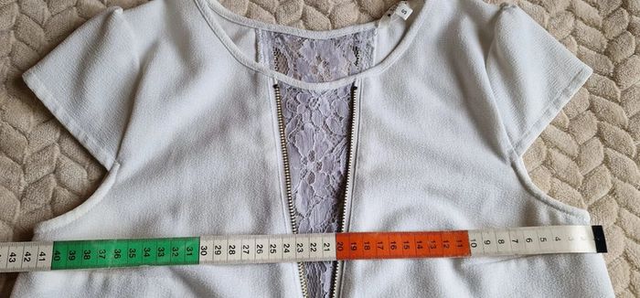 Top fluide écru Clo&se a zip et dentelle taille S - photo numéro 7