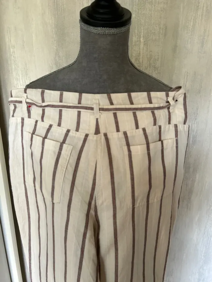 Pantalon, crème en lin - photo numéro 6