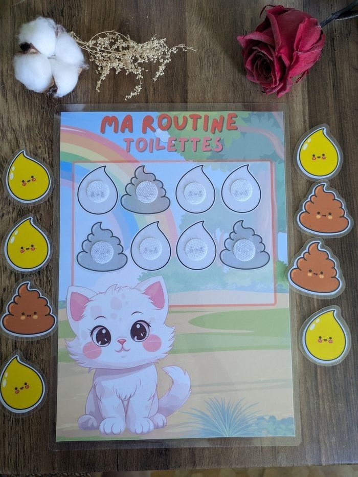 🐾 Tableau apprentissage Propreté – Chat Blanc Douceur 🐾 - photo numéro 2