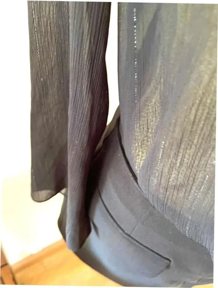 Sublime blouse chemise manche longue noir fluide Zara taille XS - photo numéro 9