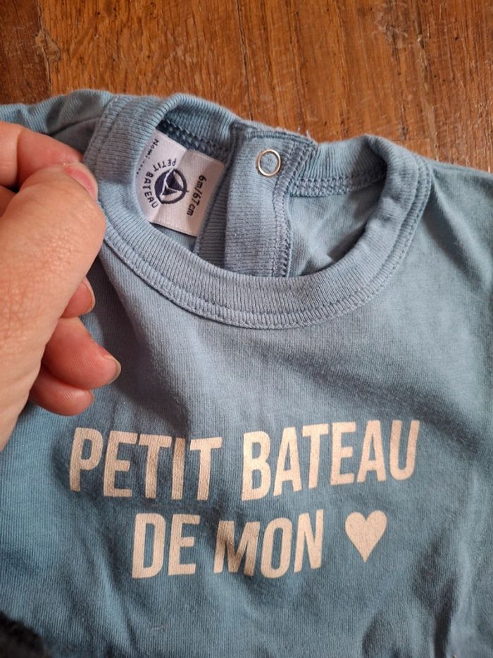 T shirt manches longues neuf petit bateau 6 mois - photo numéro 4