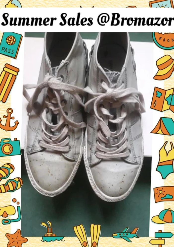 Sneakers vintage en cuir demi-montantes San Marina pointure 38 - photo numéro 2