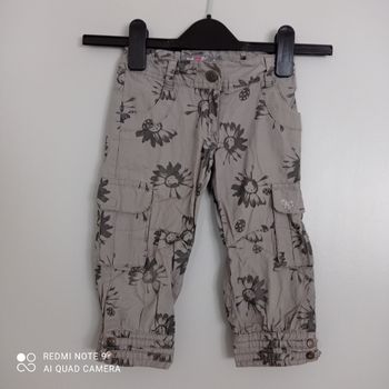 Pantalon gris fleurs 4ans Orch