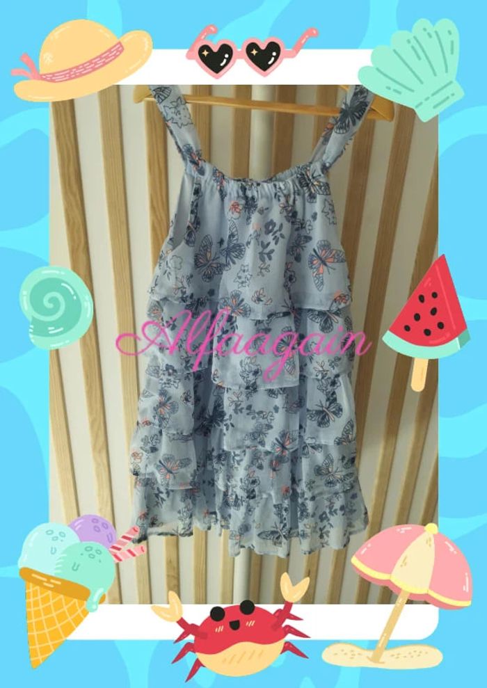 Robe bleue volants 8ans Gémo - photo numéro 5