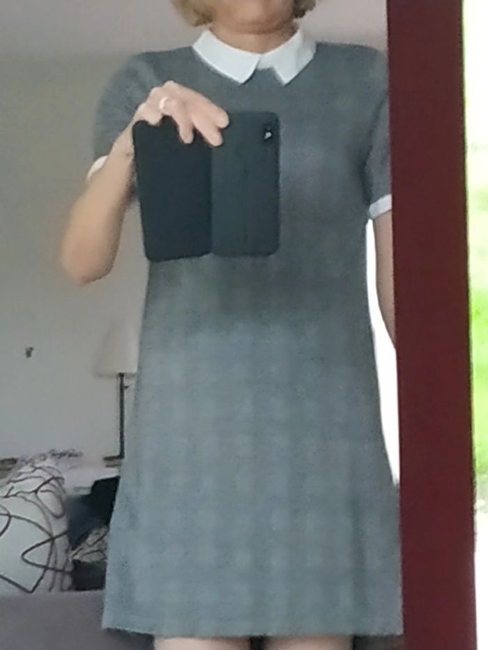 Robe courte manches courtes à carreaux - photo numéro 9