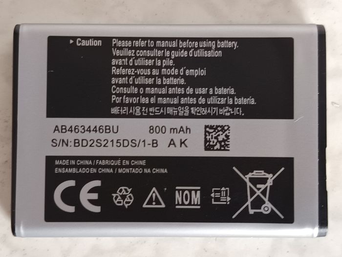 BATTERIE ORIGINALE SAMSUNG OEM 800mAh 2,96Wh AB463446BU pour téléphone Samsung