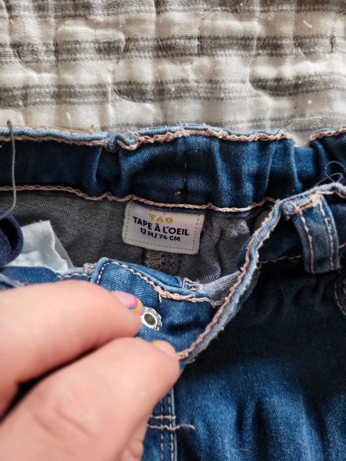 Jean bleu tape à l'œil 12 mois - photo numéro 2