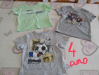 Lot de 3 tee shirt manches courtes 4 ans