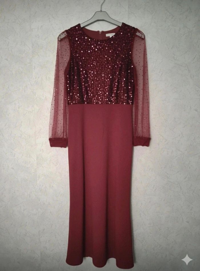 Magnifique robe rouge foncé de cérémonie taille XL 44 - photo numéro 3