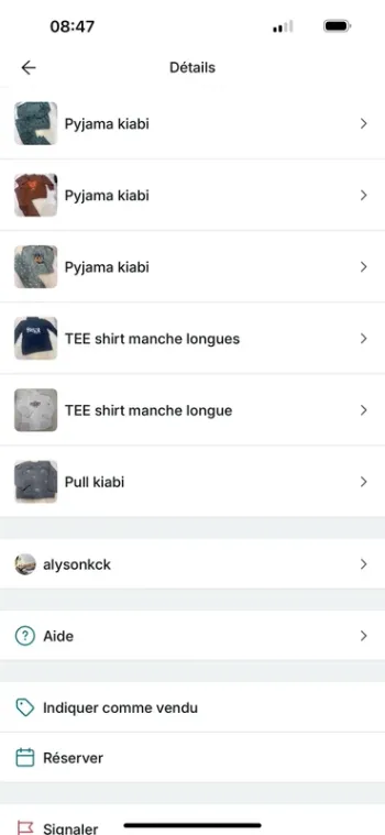 Lot réserver