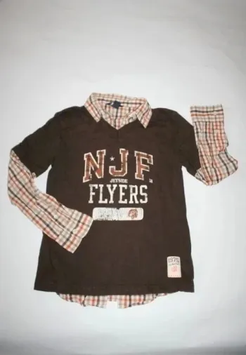 Tee-shirt marron avec effet doublure chemise H&M taille 10-11 ans