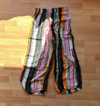 Pantalon fluide multicolore à lignes – Taille L – Neuf sans étiquette – Jamais porté
