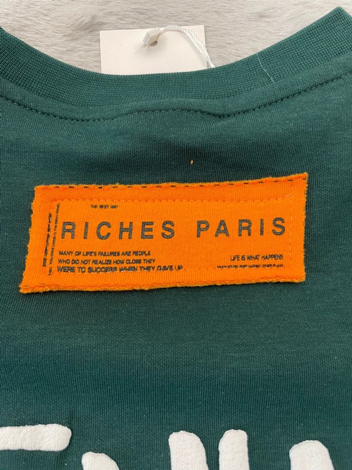T-shirt Riches Paris motifs en reliefs vert - Taille S - photo numéro 6
