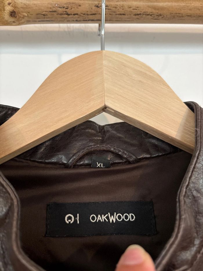 Veste en cuir de buffle marron Vintage Oakwood - photo numéro 2