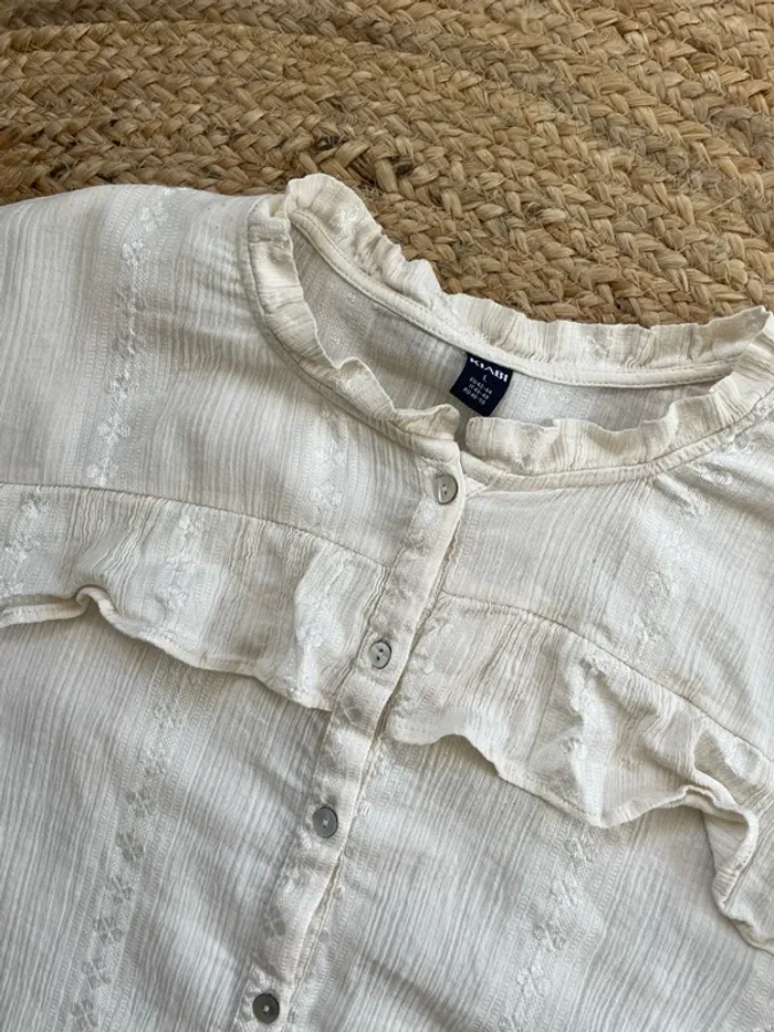 Chemise à volants beige Kiabi - photo numéro 4