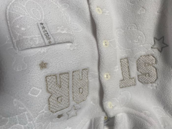 Ensemble polaire blanc star brodé doré Taille naissance - photo numéro 2