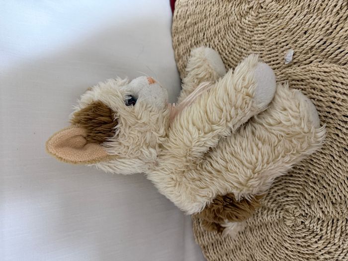 CHAT DOUDOU FOREST DISTRIBUTION BEIGE MARRON NOEUD ROSE PELUCHE - photo numéro 5