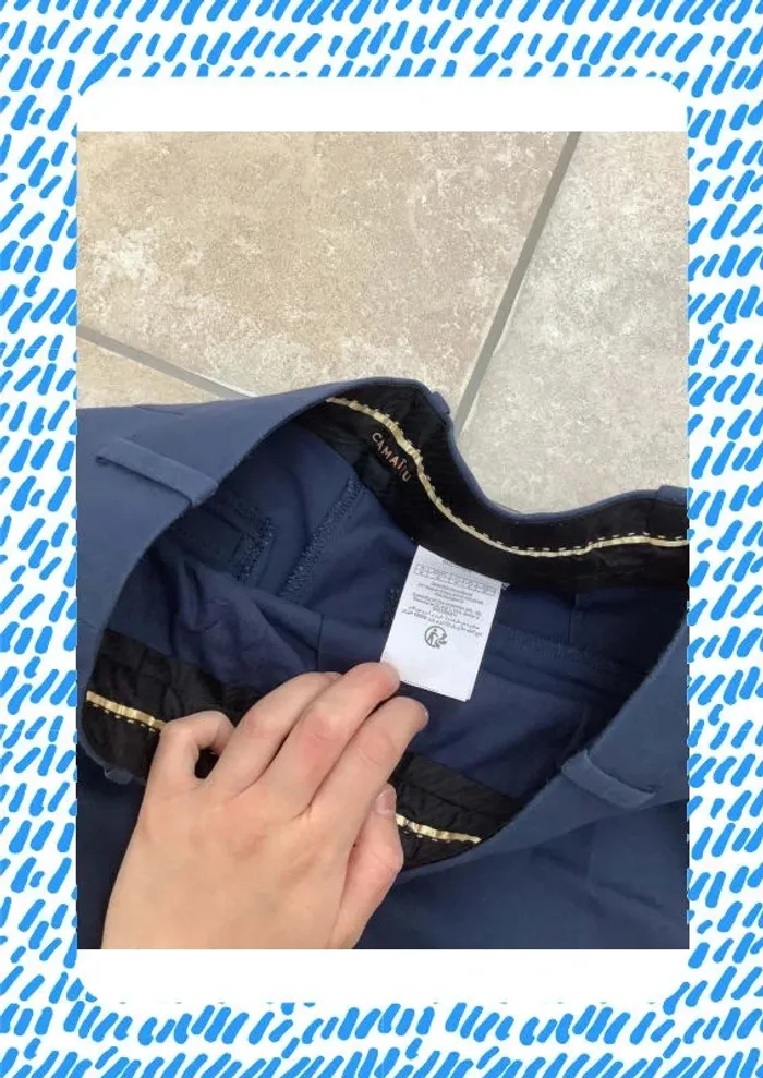 Pantalon ajusté tailleur marine Camaïeu S 36 - photo numéro 2