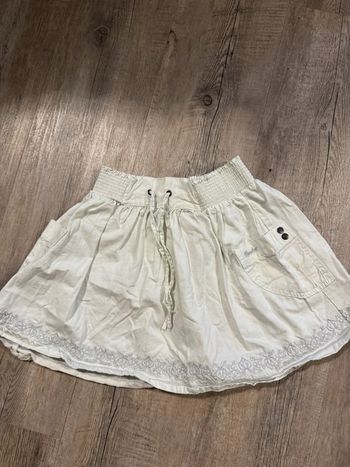 Jupe creeks 38 blanche doublée avec broderie et poche