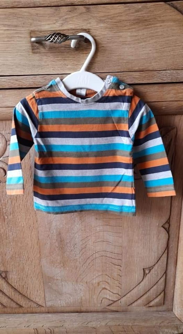 Lot de 5 t-shirts longues manches garçon 74- 9 mois - photo numéro 2