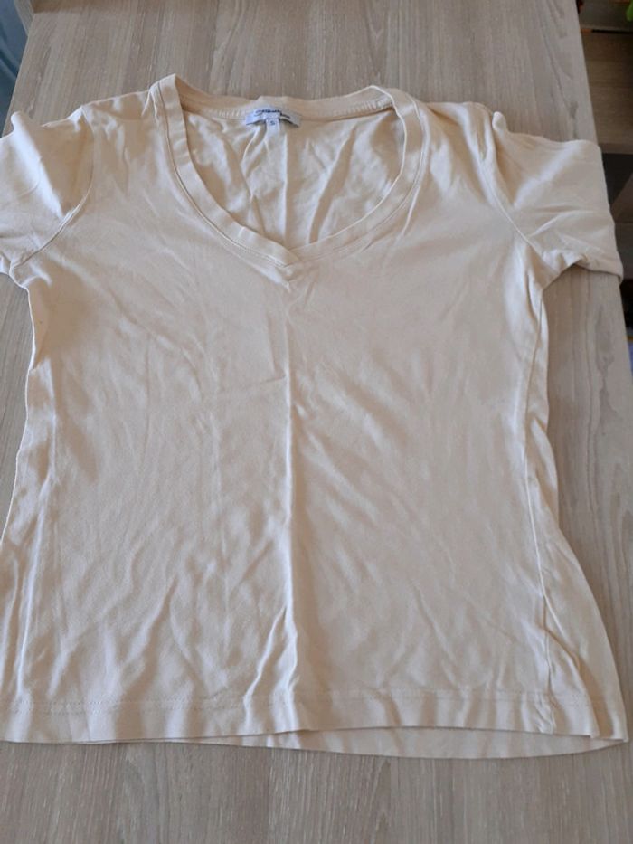 T-shirt manches longues beige