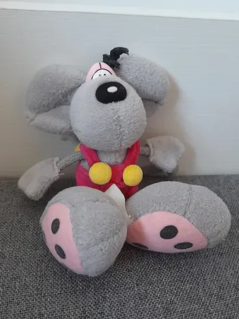 Peluche / doudou Diddl porte clés souris grise