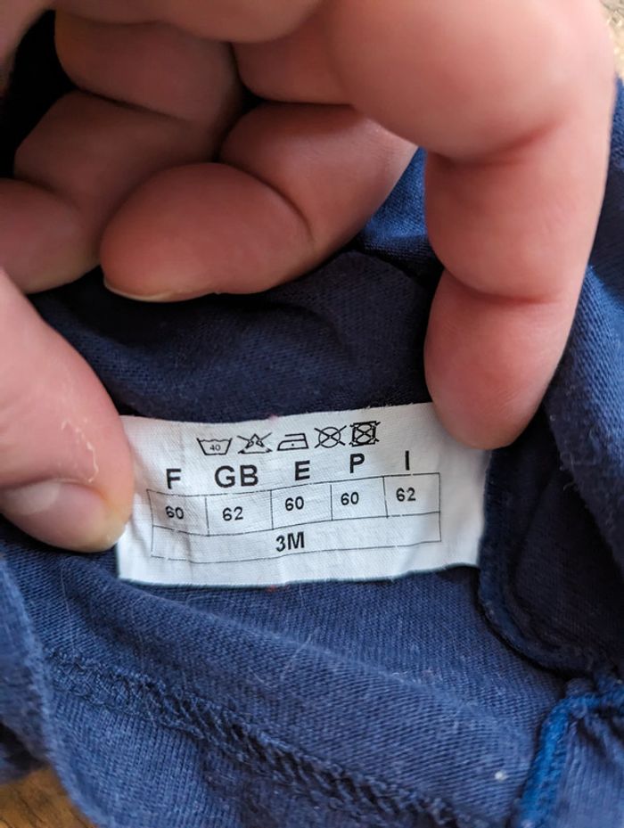 Lot de 4 tee-shirts manches longues - 3 mois - photo numéro 7