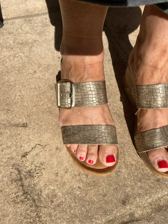 Mules compensées KDaques  or 37 - photo numéro 7