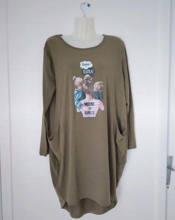 Robe pull à poches manches longues super mama avec ses filles