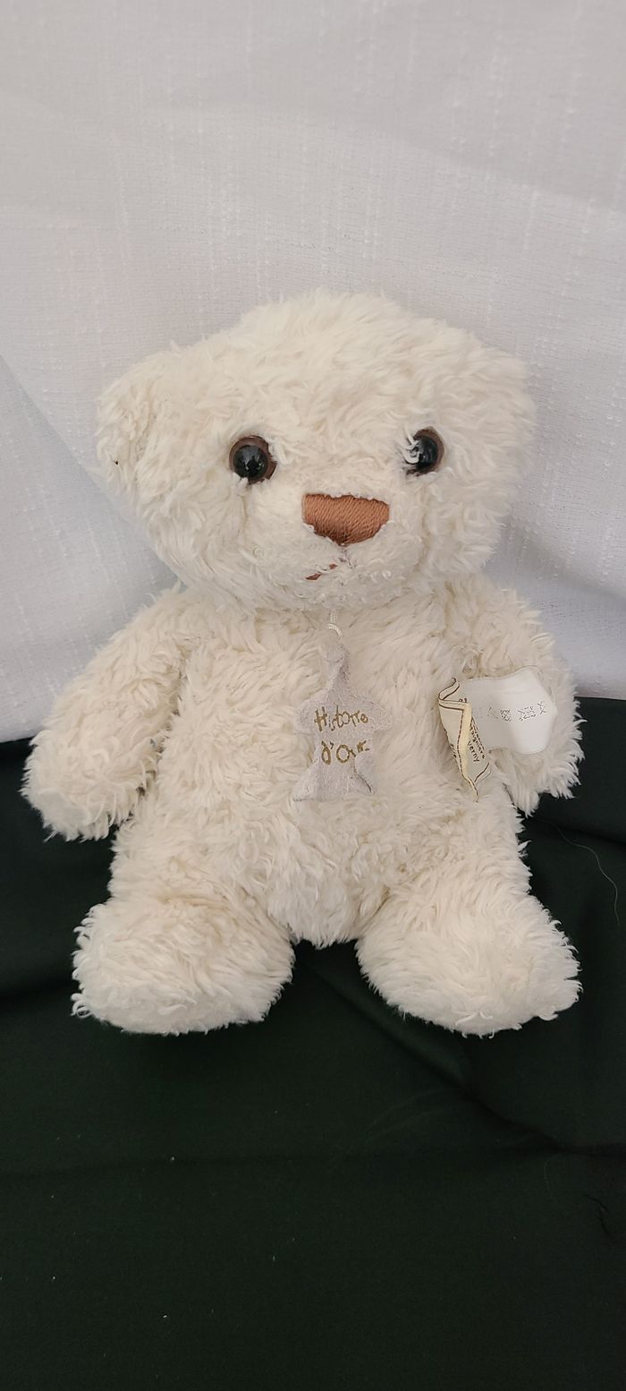 Doudou ours HISTOIRE D'OURS Câlin blanc ivoire