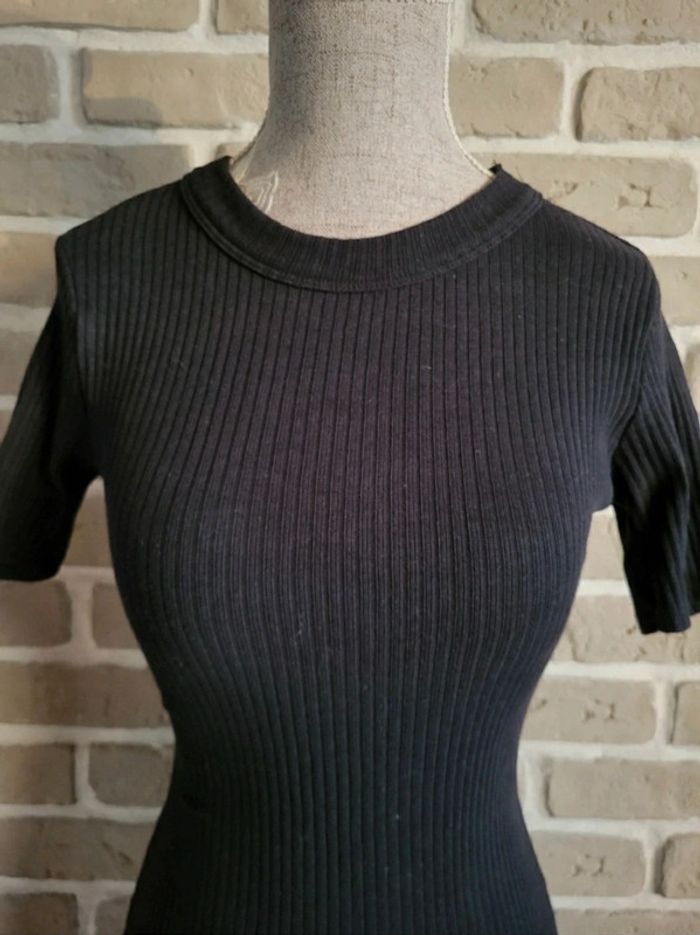 Robe en maille côtelée noire Zara - photo numéro 3