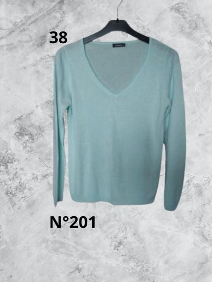 N°201 Pull vert menthe T38. Inextenso.