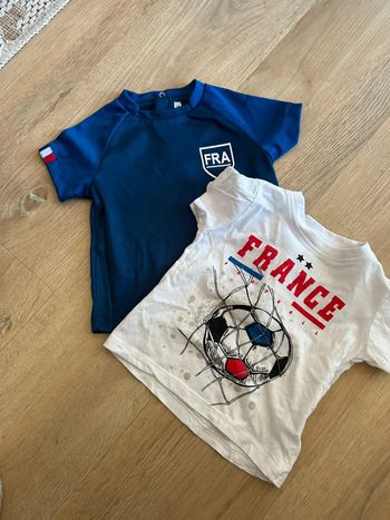 Lot 2 T-shirt’s bébé équipe de France 12 mois