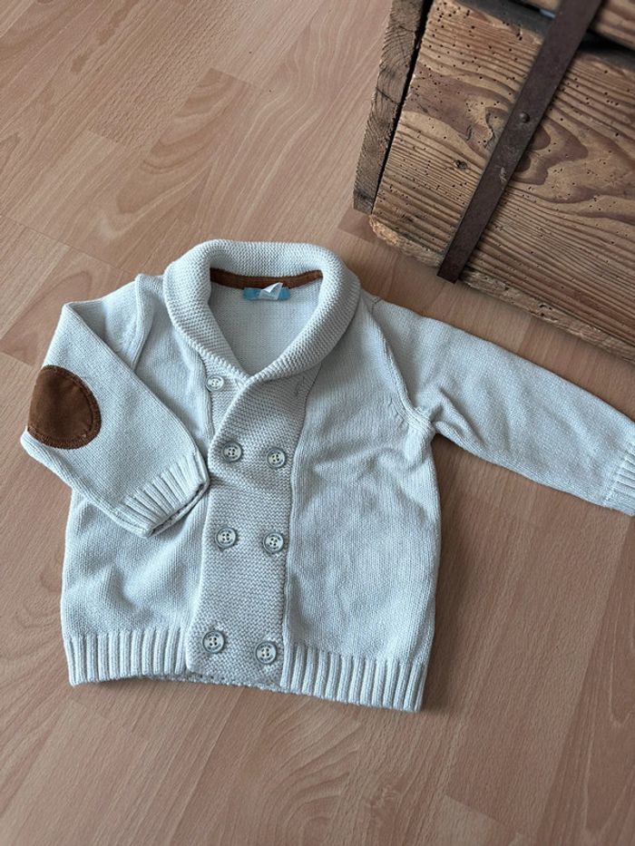 Gillet mailles blanc