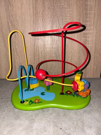 Jeu d’éveil en bois – Circuit à perles / Labyrinthe