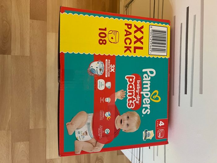 Couches Pants Pampers baby-dry taille 4 9-15kg 108 couches culottes - photo numéro 6