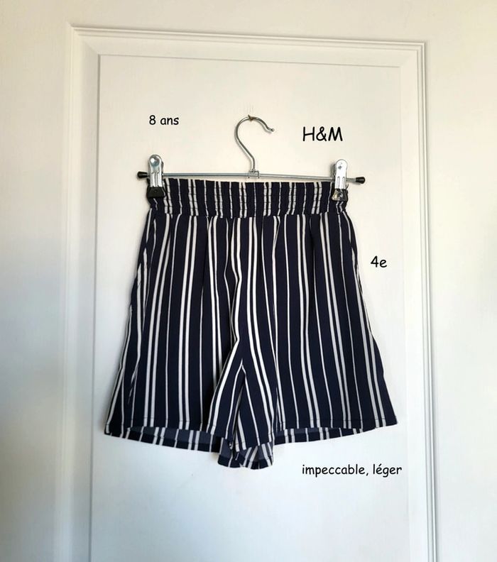 Short h&m à rayures 8 ans